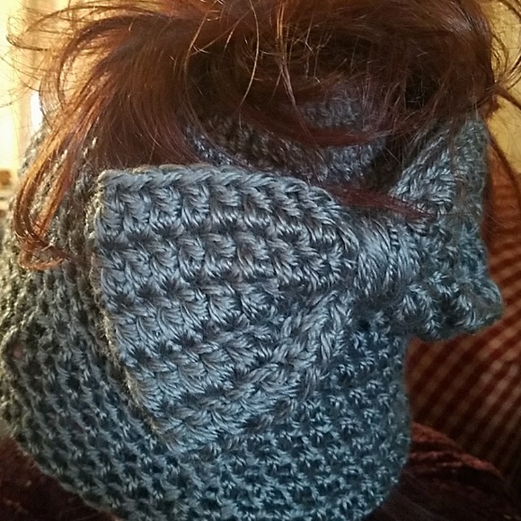 Accessories - Hand crocheted messy bun hat.